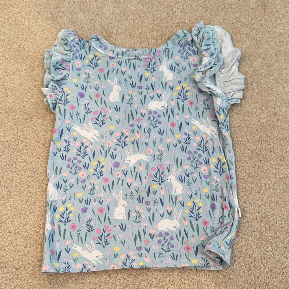 Little sleepies ruffle bunny tshirt